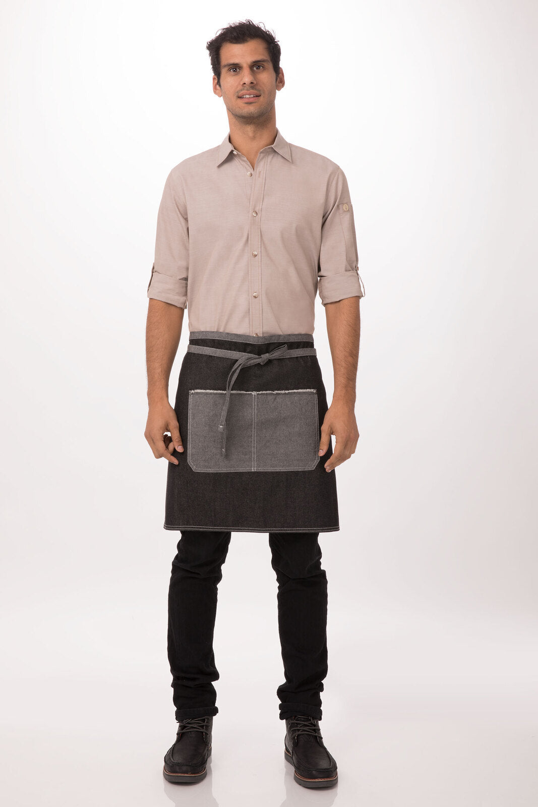 Chef works  Bronx Half Bistro Apron- Black - Hospitality Connect