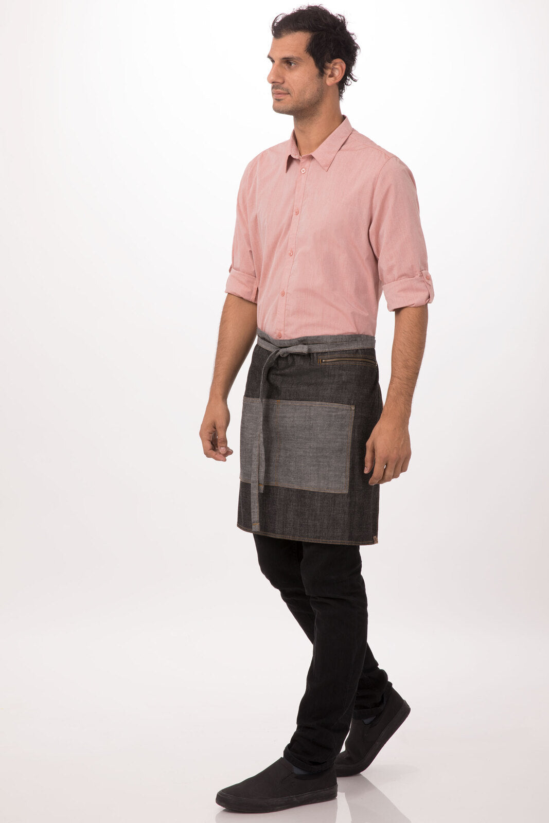 Chef Works Manhattan Half Bistro Apron- Black - Hospitality Connect