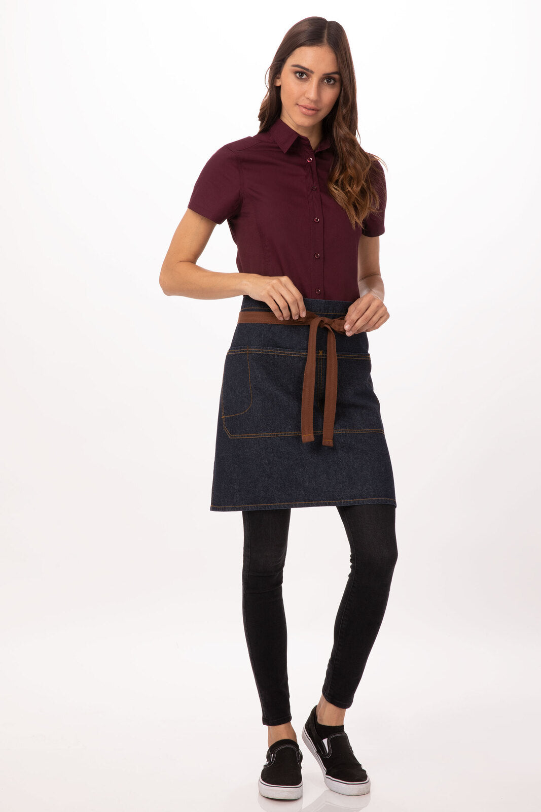 Chef works Memphis Half Bistro Apron- Indigo Blue - Hospitality Connect