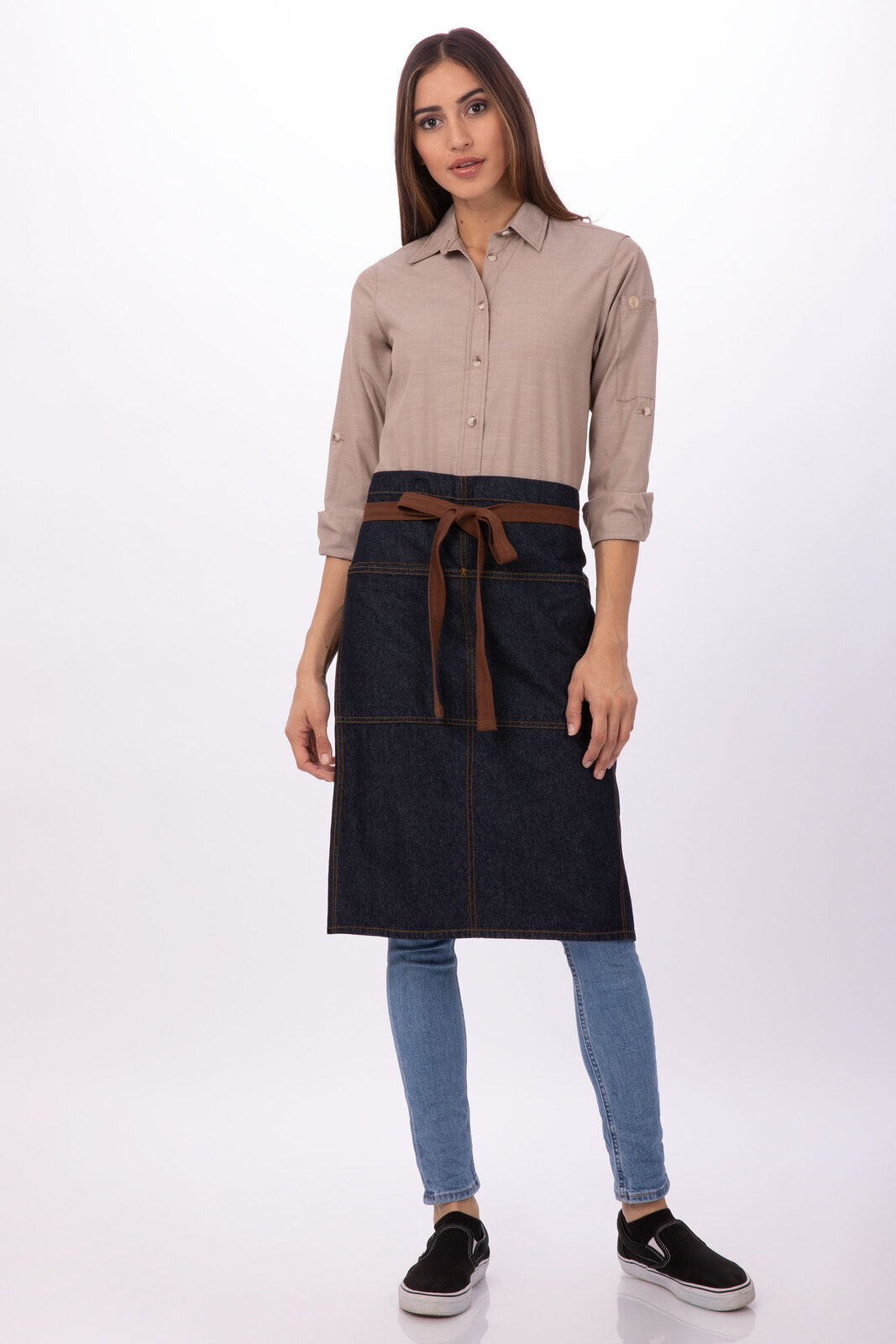 Chef works Memphis Bistro Apron- Indigo Blue - Hospitality Connect