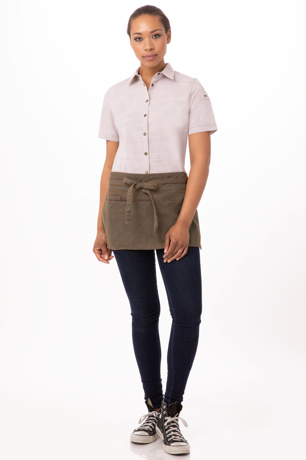 Chef Work Uptown Waist Apron- Blue Taupe - Hospitality Connect