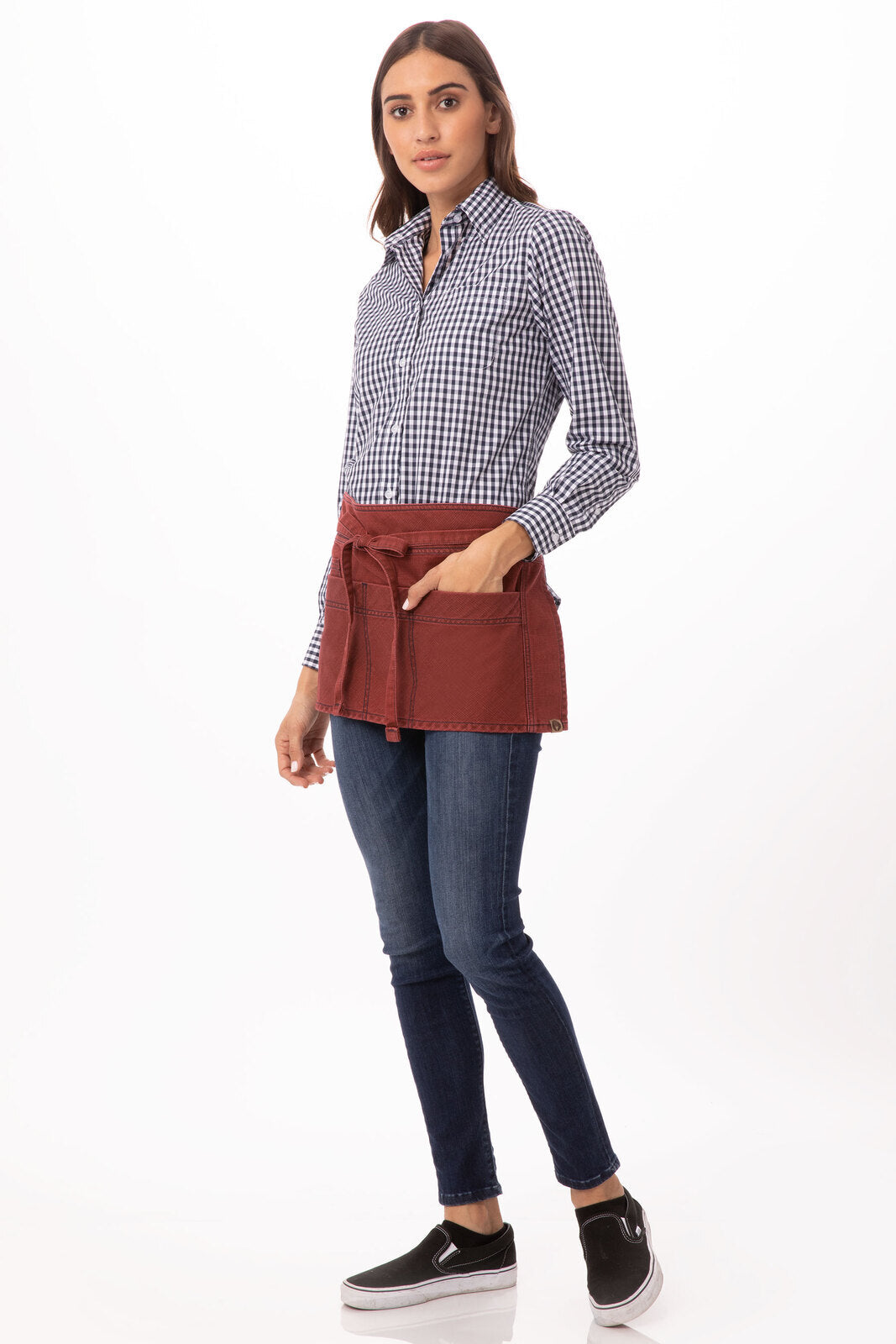 Chef works Uptown Waist Apron- Red Navy - Hospitality Connect