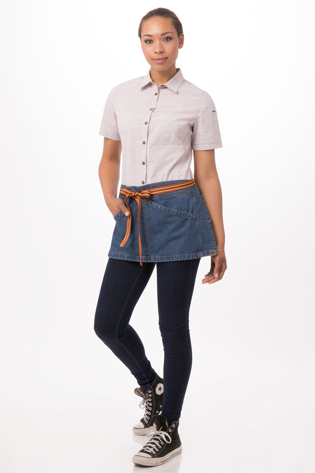 Chef Works Berkeley Waist Apron- Medium Blue - Hospitality Connect