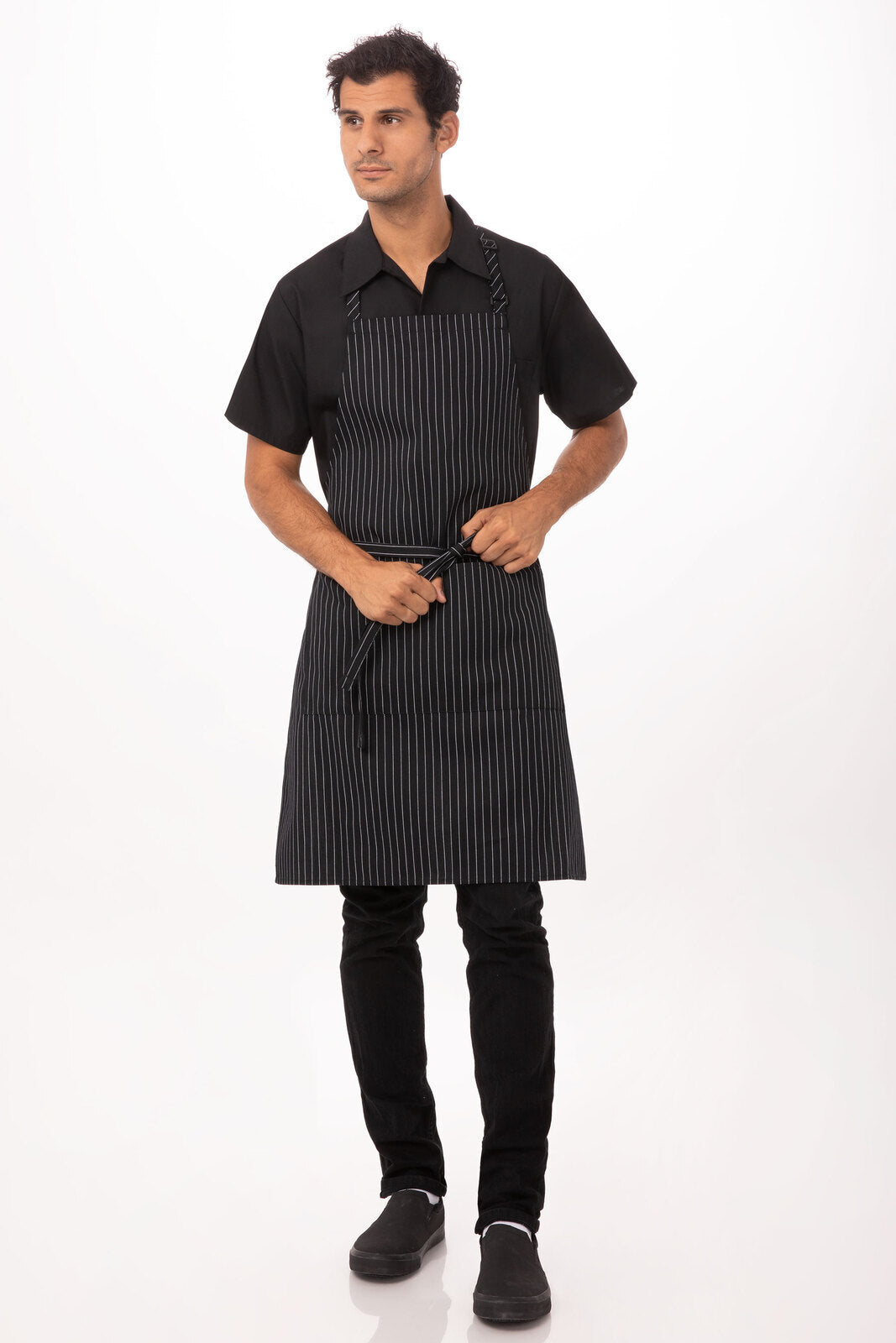 Chef work Adjustable Bib Apron- Black - Hospitality Connect