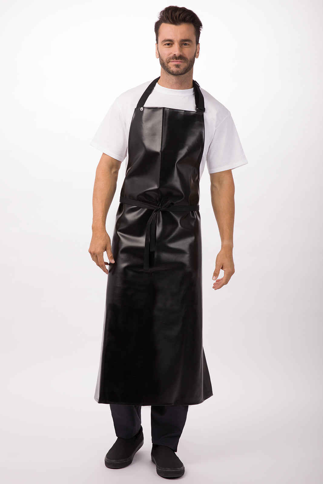 Chef works Long PVC Bib Apron- Black - Hospitality Connect