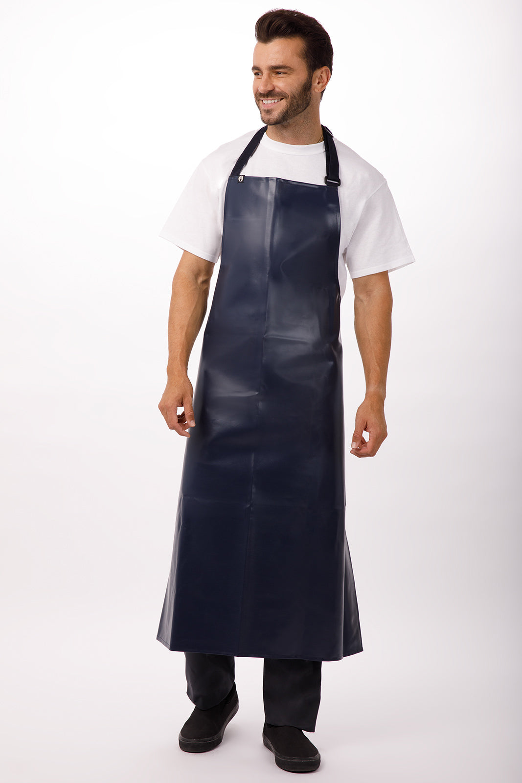 Chef works Long PVC Bib Apron- Navy - Hospitality Connect
