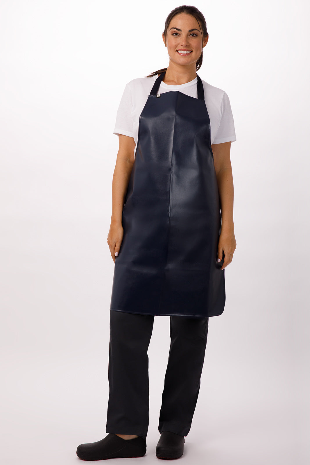 Chef works Short PVC Bib Apron- Navy - Hospitality Connect
