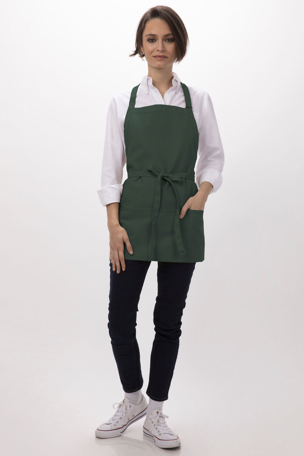 Chef work Three Pocket Apron- Hunter Green - Hospitality Connect