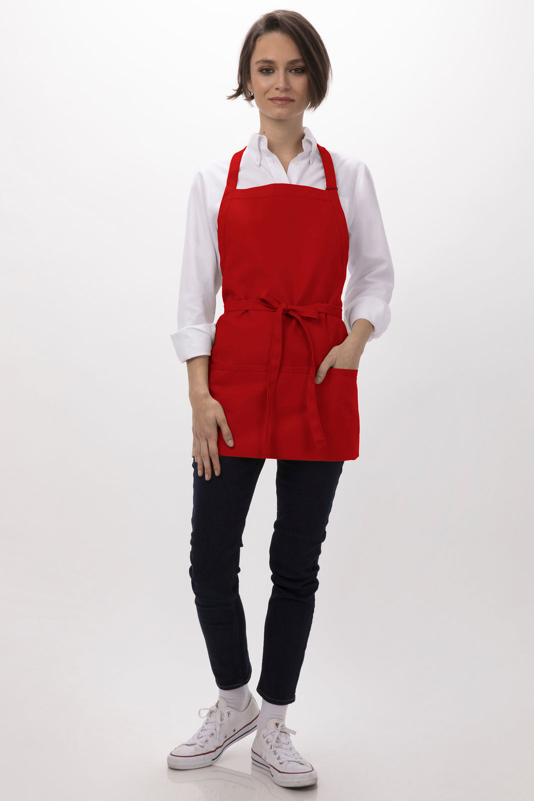 Chef Works Three Pocket Apron- Red - Hospitality Connect