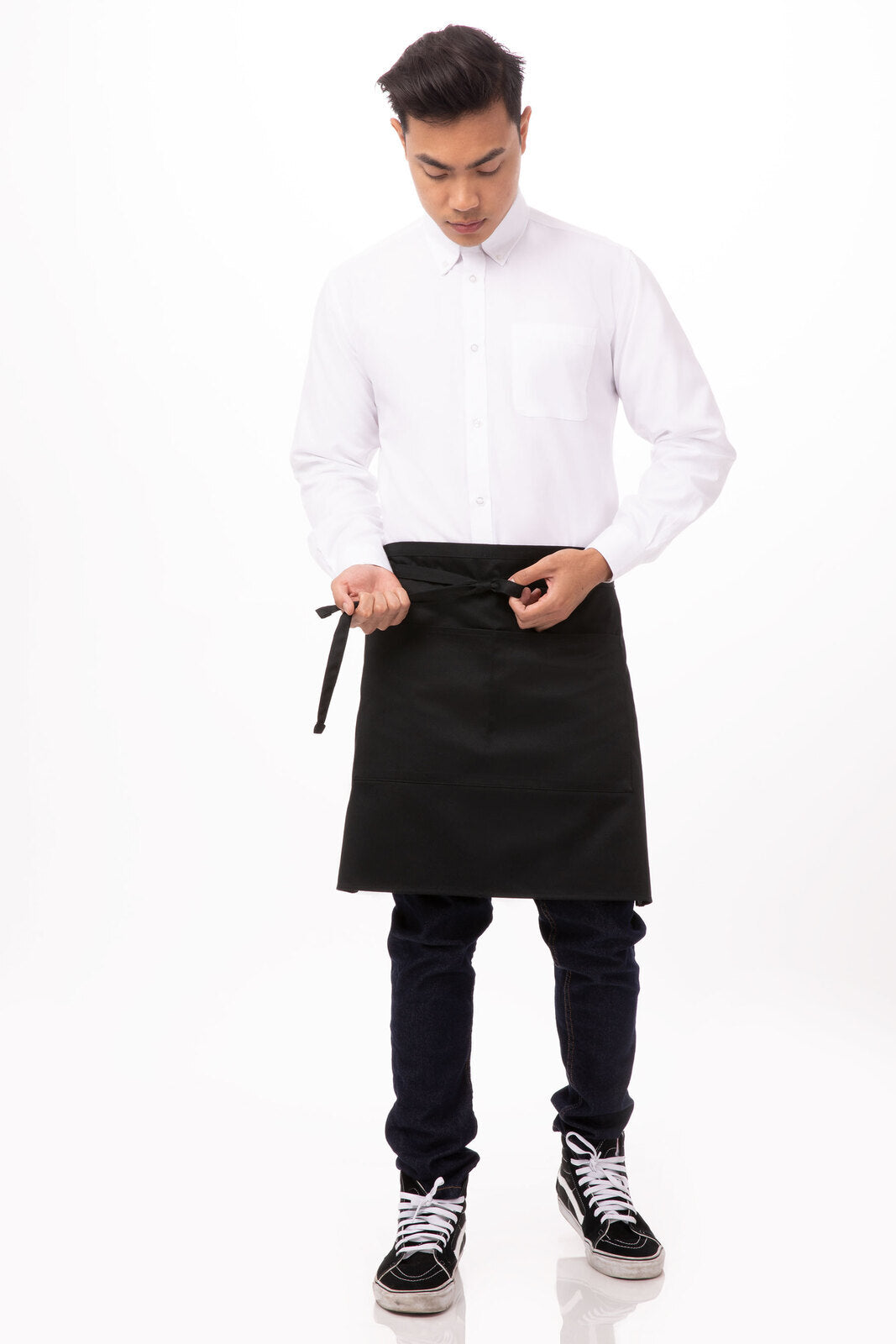 Chef Works Half Bistro Apron- Black - Hospitality Connect
