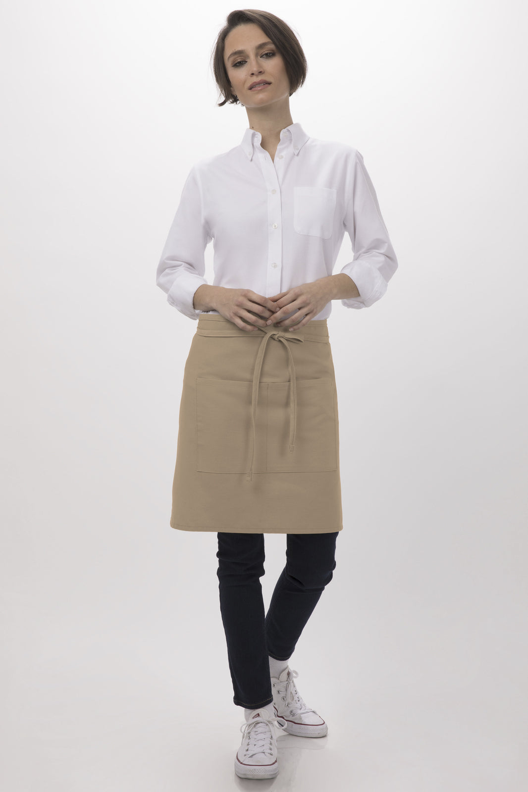 Chef Works Half Bistro Apron-Khaki - Hospitality Connect