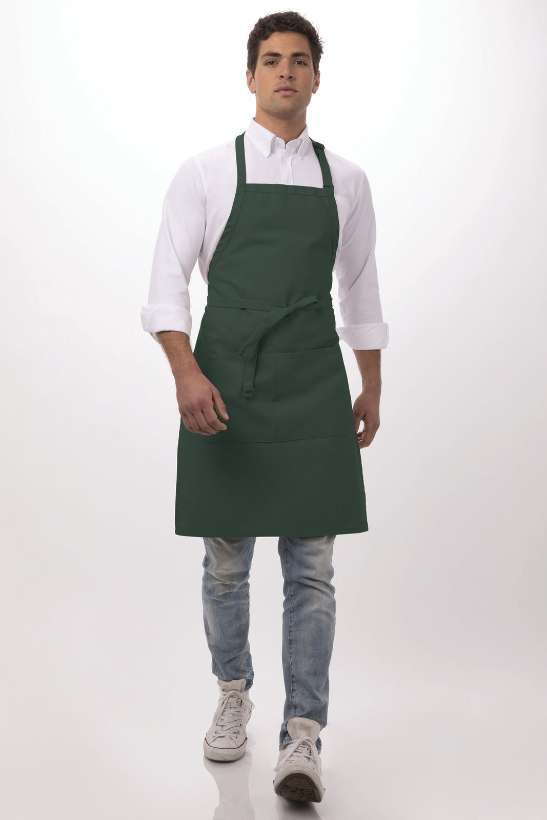 Chef Works Bib Apron- Hunter Green - Hospitality Connect