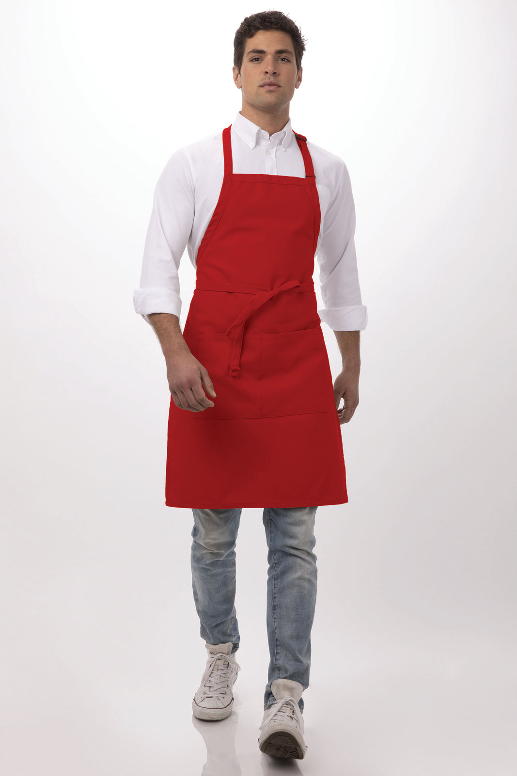 Chef Works Bib Apron- Red - Hospitality Connect