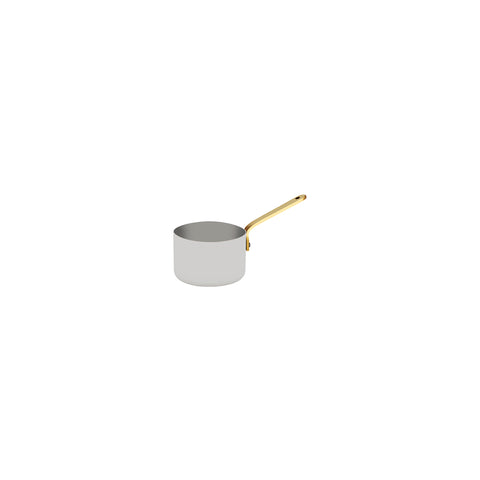 CHEF INOX MINIATURE SAUCEPAN w/BRASS HDL 70x45mm18/10 - Hospitality Connect