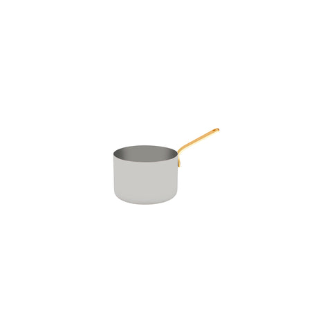CHEF INOX MINIATURE SAUCEPAN w/BRASS HDL 90x60mm18/10 - Hospitality Connect