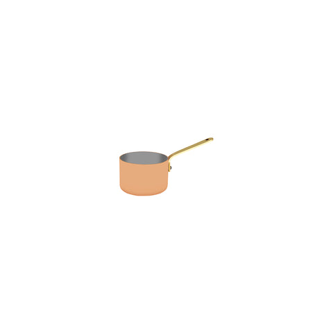 CHEF INOX MINIATURE SAUCEPAN COPPER w/BRASS HDL 70x45mm - Hospitality Connect