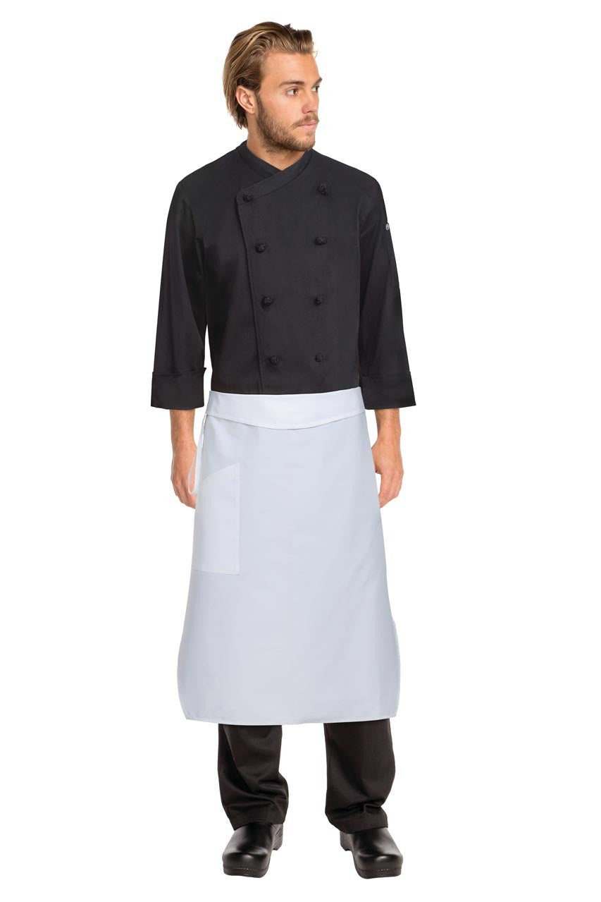 Tapered Apron w/ Flap- White - Hospitality Connect