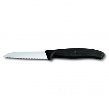 Victorinox Paring Knife,8 cm Straight Blade,Wavy Edge,Classic,Black - Hospitality Connect