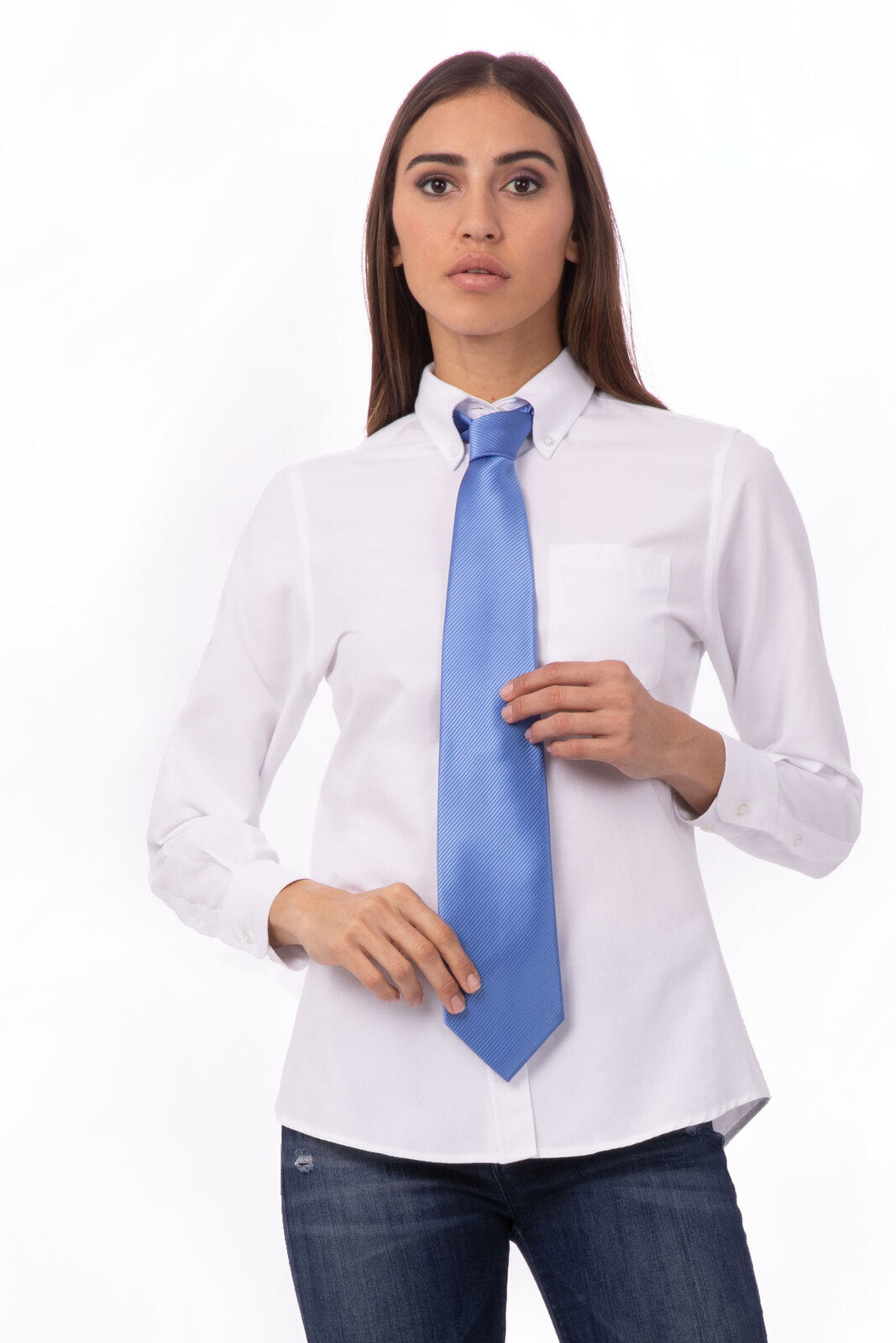 Chef works Solid Dress Tie- Blue - Hospitality Connect