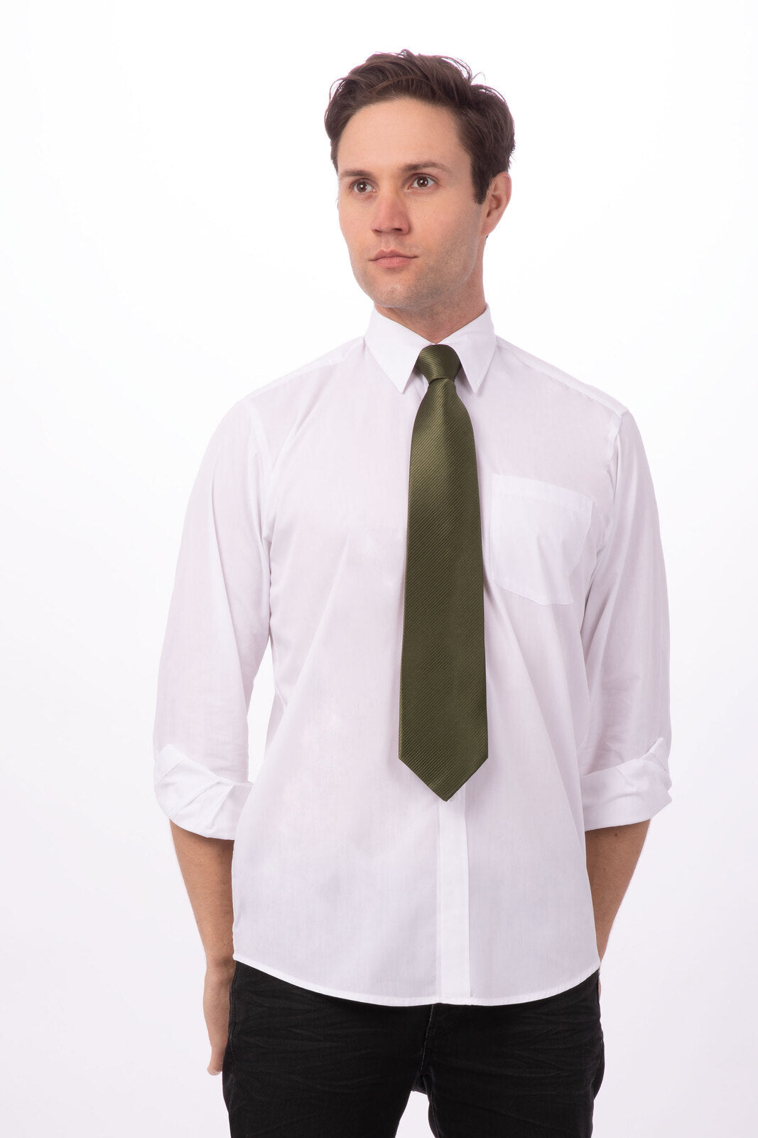 Chef works Solid Dress Tie- Green - Hospitality Connect