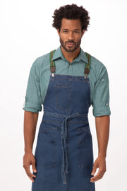 Chef Works Berkeley Apron Suspenders- Green Brown - Hospitality Connect
