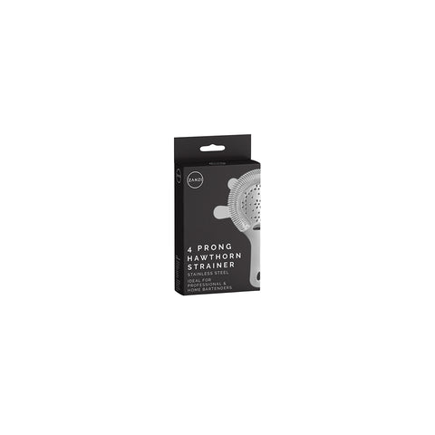 ZANZI 4 PRONG HAWTHORN STRAINER w/FLAT HDL S/S 110x105x13mm - Hospitality Connect