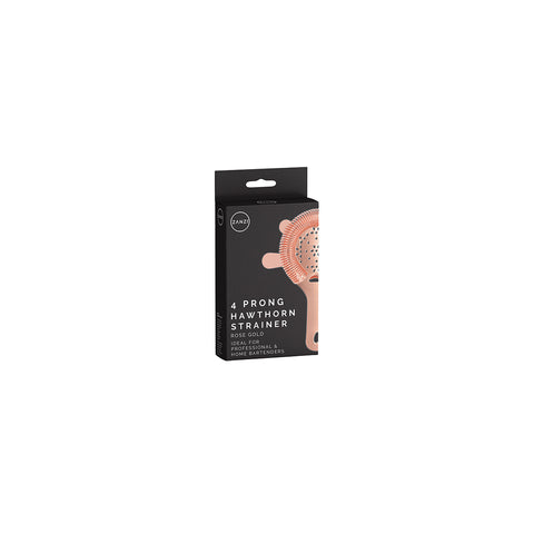 ZANZI 4 PRONG HAWTHORN STRAINER w/FLAT HDL ROSE GOLD 110mm - Hospitality Connect