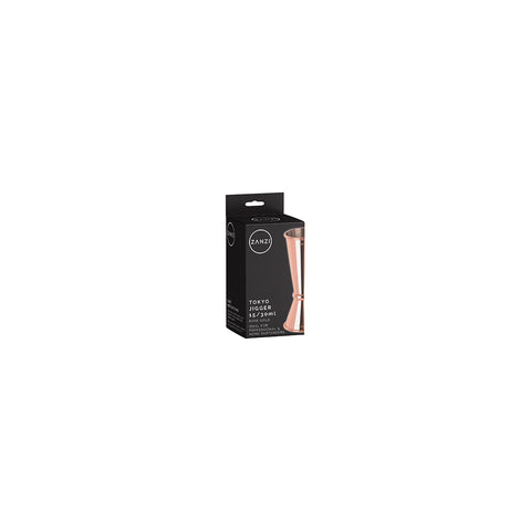 ZANZI TOKYO JIGGER w/CURLED EDGE ROSE GOLD 15/30ml - Hospitality Connect
