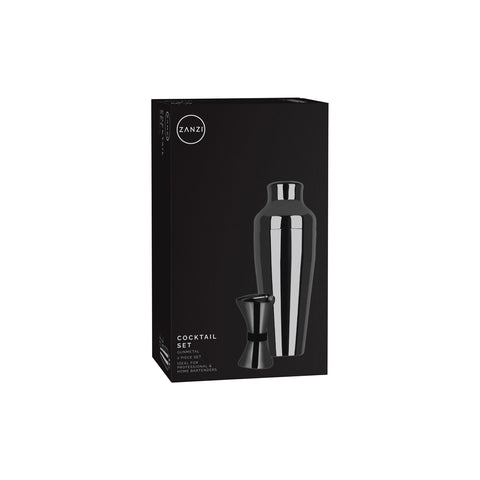 ZANZI COCKTAIL SET GUN METAL 2pc - Hospitality Connect