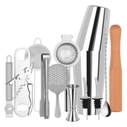 ZANZI COCKTAIL SET 14pc S/S IN BARTENDER ROLL - Hospitality Connect