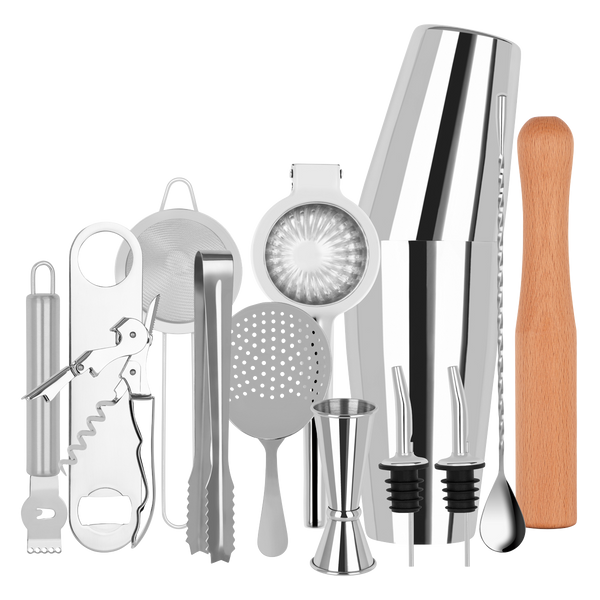 ZANZI COCKTAIL SET 14pc S/S IN BARTENDER ROLL - Hospitality Connect