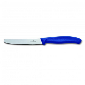 Victorinox Steak & Tomato Knife,11cm Round Tip,Wavy Edge,Classic,Blue - Hospitality Connect